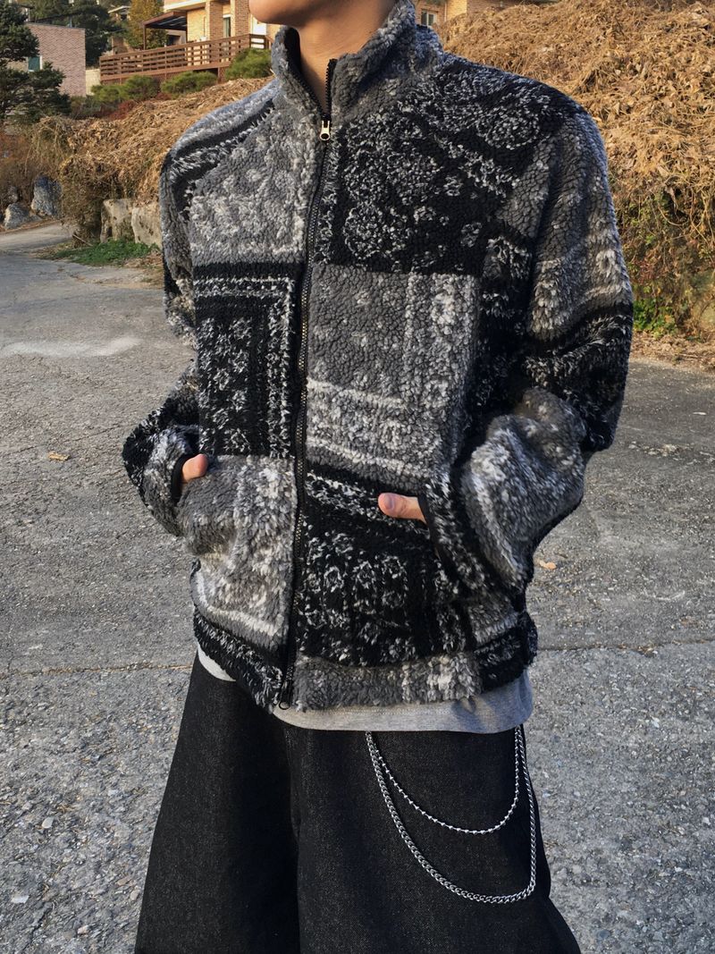 Quant Paisley Fleece Zip-Up Jacket 2C