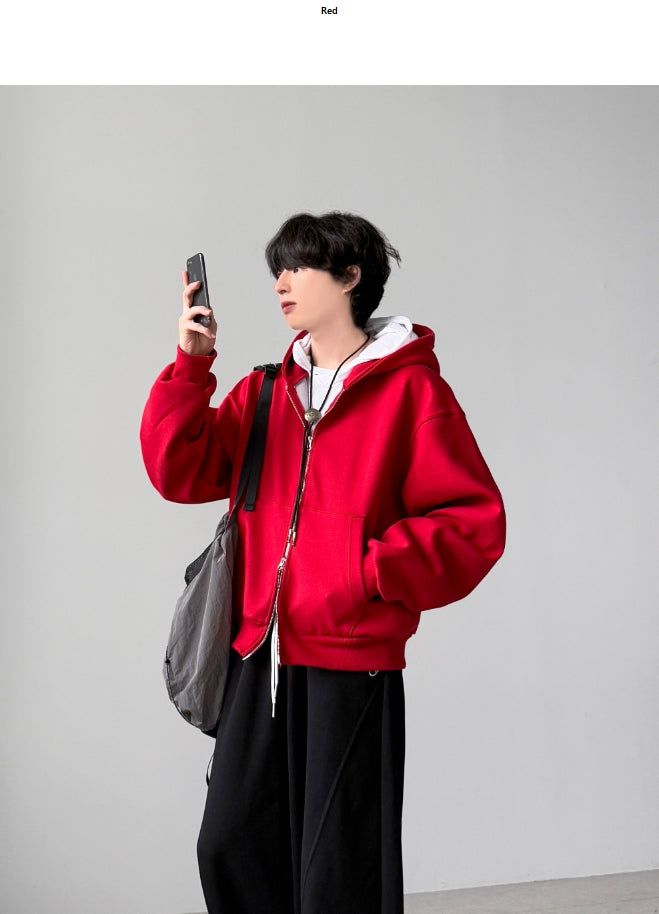 Bonded Crop Hood Zip-Up