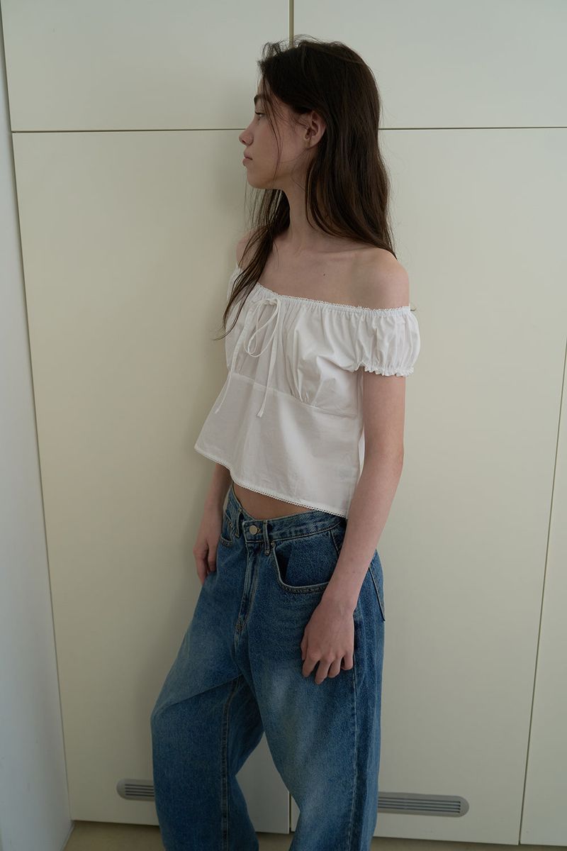 Harbor ribbon blouse_ivory