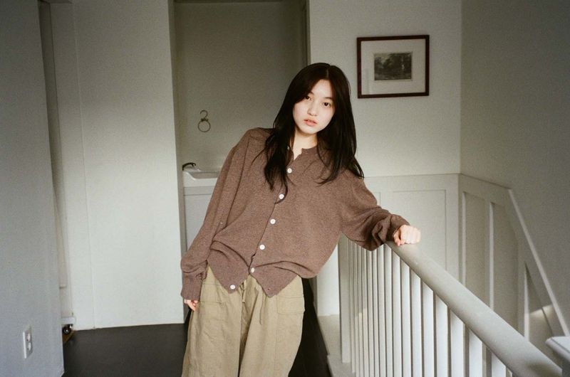 Cash Blend Knit Cardigan (Brown)