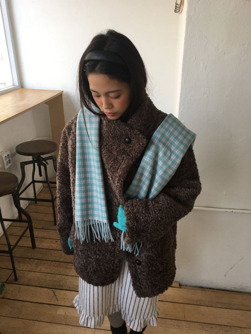 [MD Pick]Fine wool check muffler (6color)
