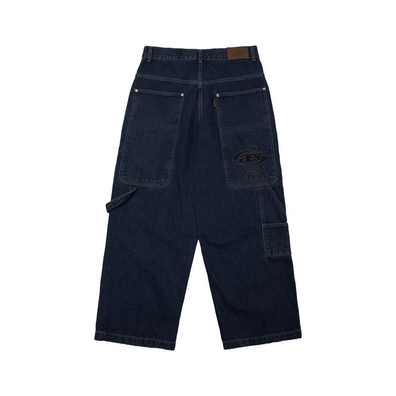 WASHED DENIM PANTS [BLUE]