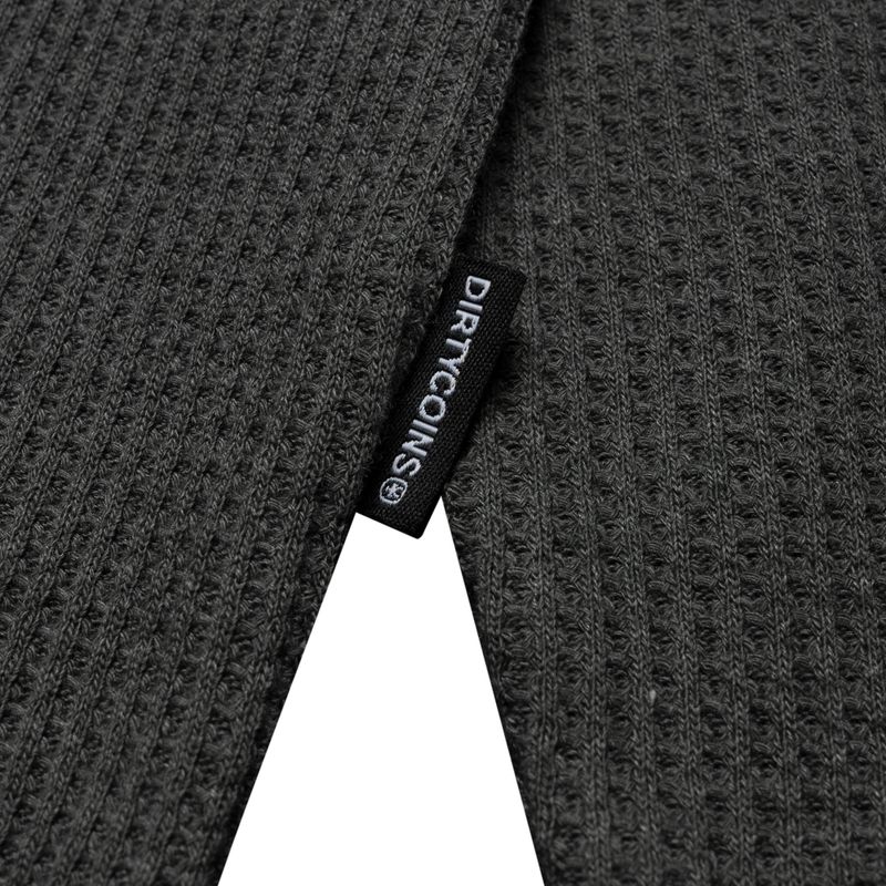 DirtyCoins Script Waffle LS T-Shirt Grey