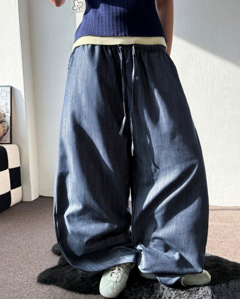 Formi Basic Wide Banding Semi-Balloon Pants 2color