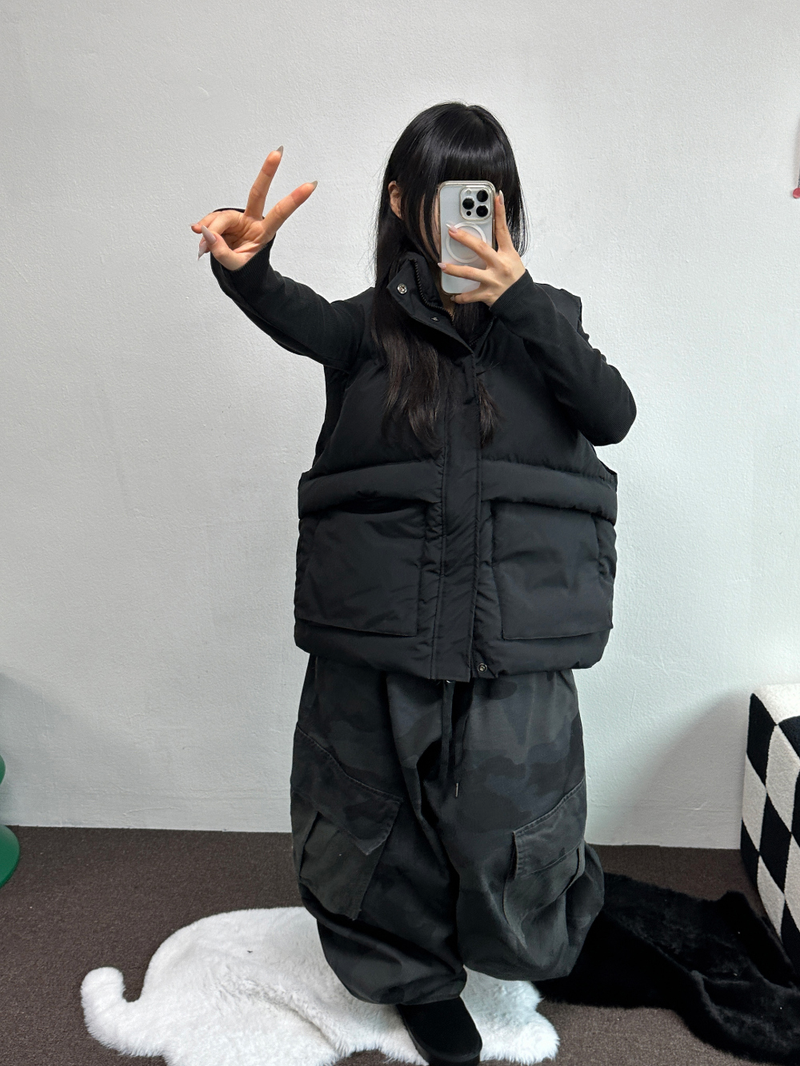 OVER WIDE VEST PADDING🩶🤍🖤☁ - 4 COLORS