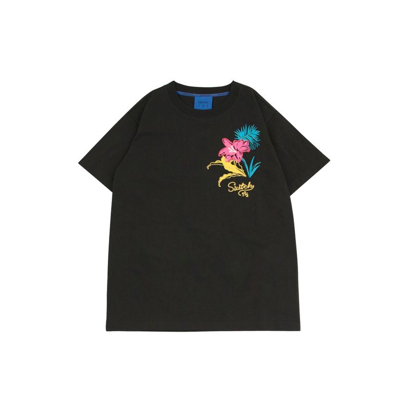 スタンダードエキゾチックパルムツリーショートスリーブTシャツ (UNISEX)_SYS6TS08BK