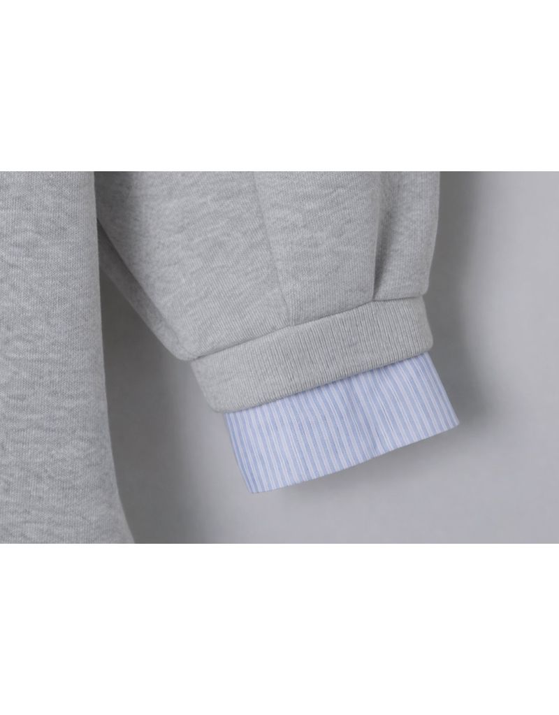 Claire Tie Layered Sweatshirt Dress Grey