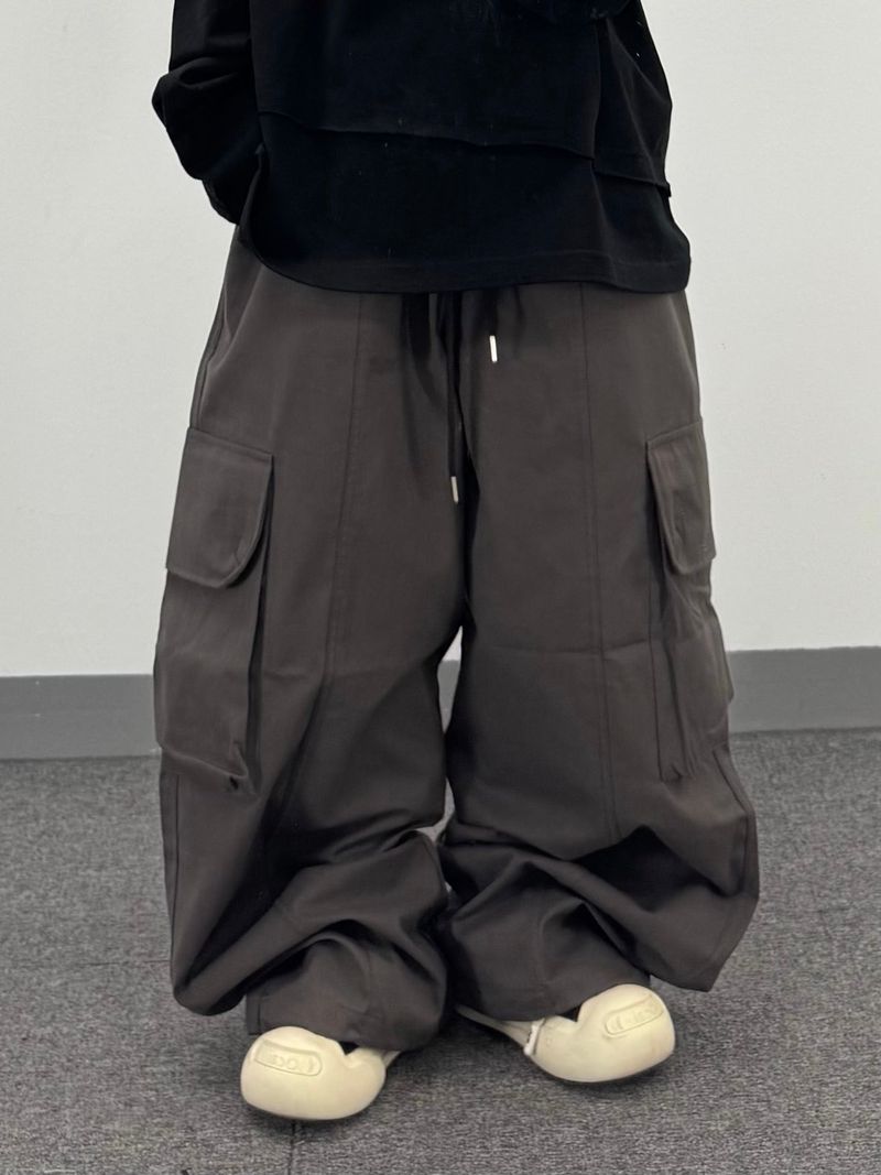 panel big cargo banding pants
