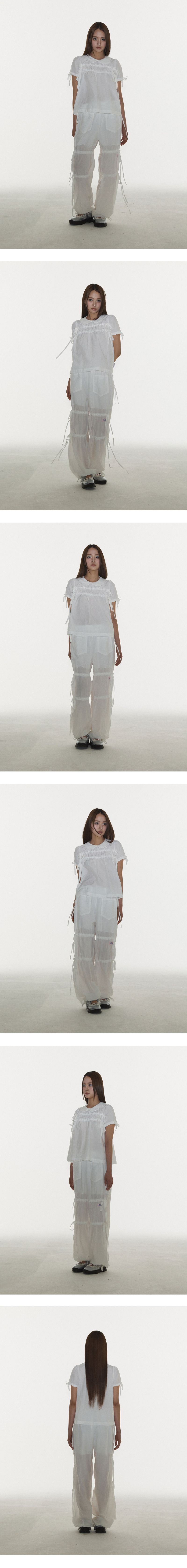 RIBBON PANTS IN WHITE