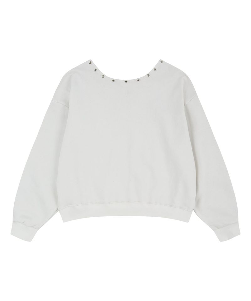 Gothic One-Shoulder Sweatshirt - White