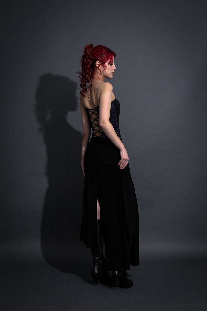 ASYMMETRIC SHIRRING SKIRT #BLACK