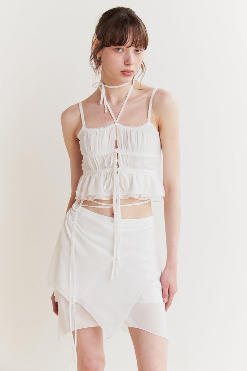 FAIRY MIDI SKIRT white