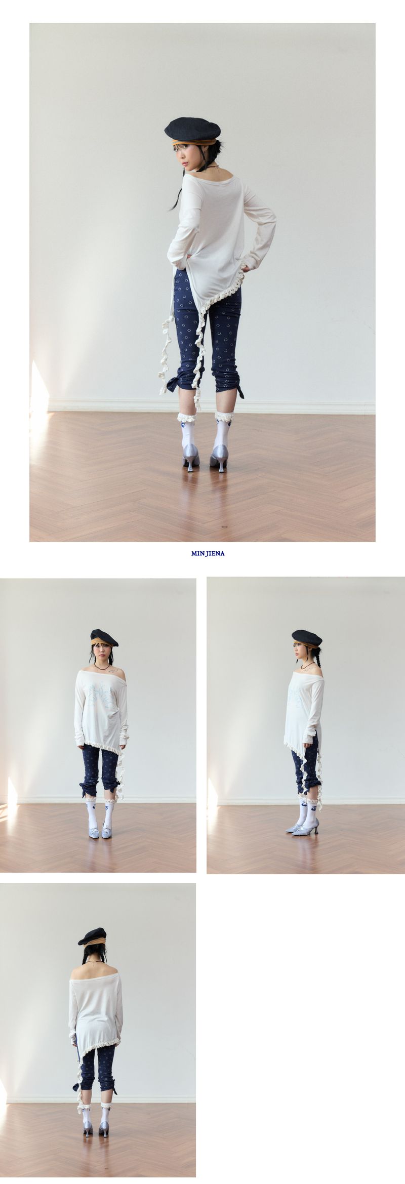 smile capri pants navy