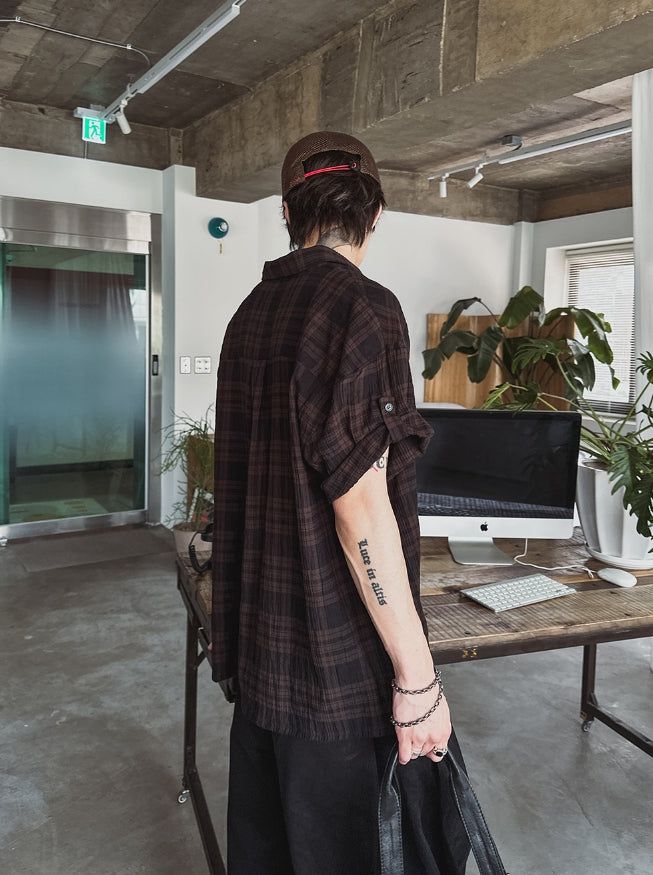 Prolly Check Roll-up Short Sleeve Shirt