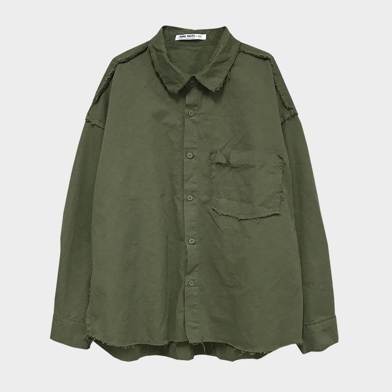 grunge plain shirt_khaki