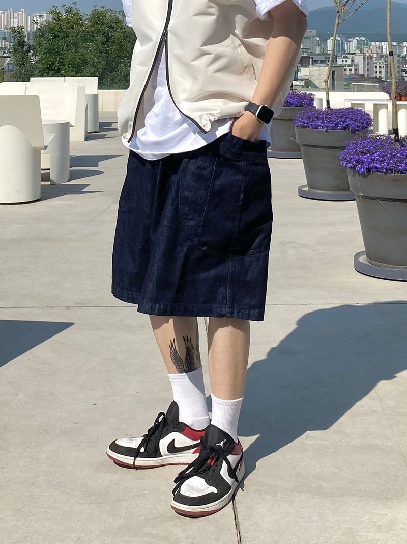 UNAIDUN(アネイダン)の「Big pocket denim half pants 2C(Pants)」