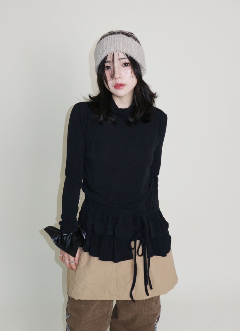 Yves Double Frill Layered Shea Turtleneck (Turtleneck)