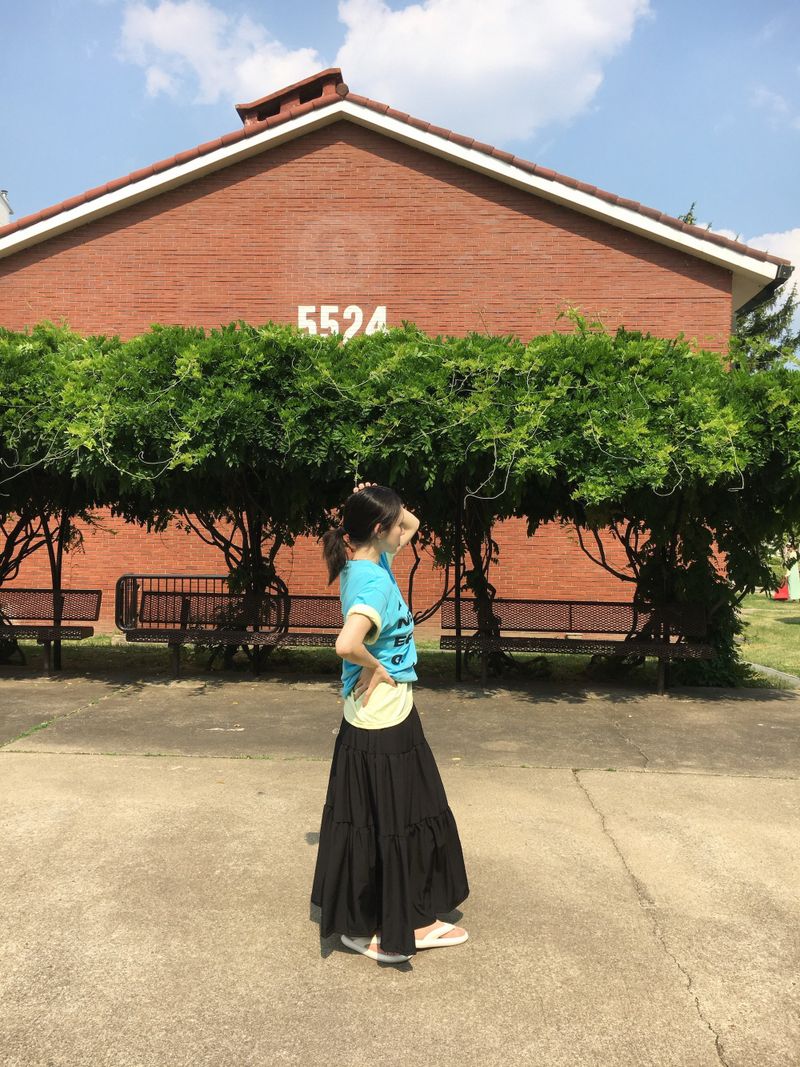 Flora Triple-Ruffle Long Skirt (2 Colors)