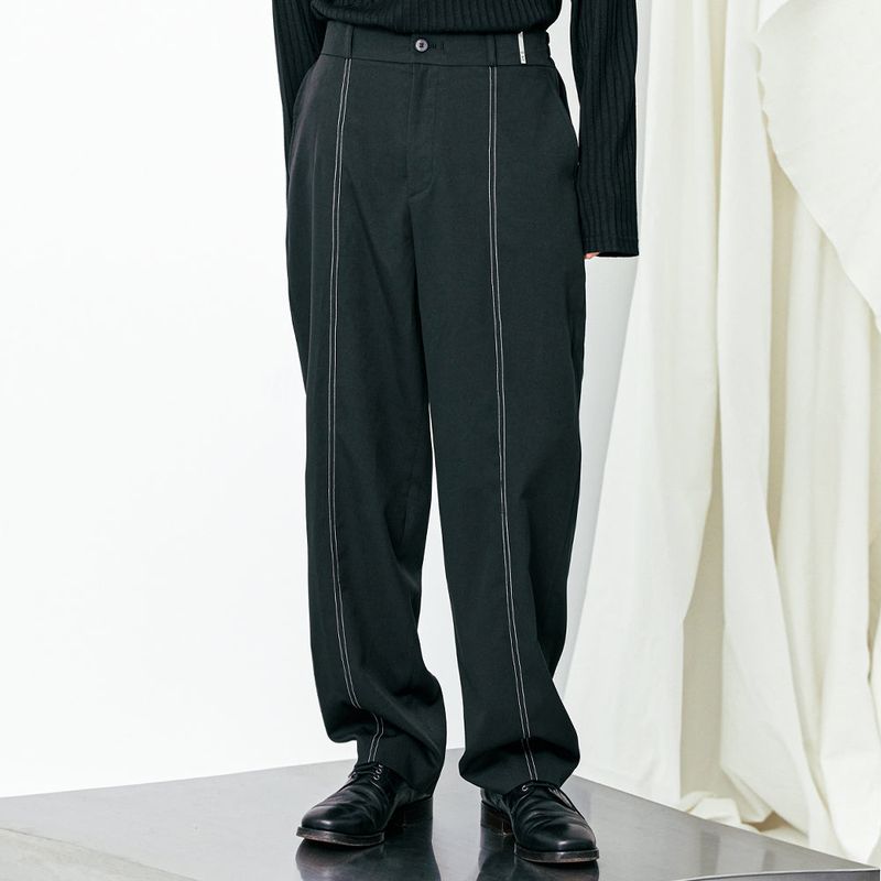 S SY(エスエスワイ)の「front stitch slacks black(Pants)」