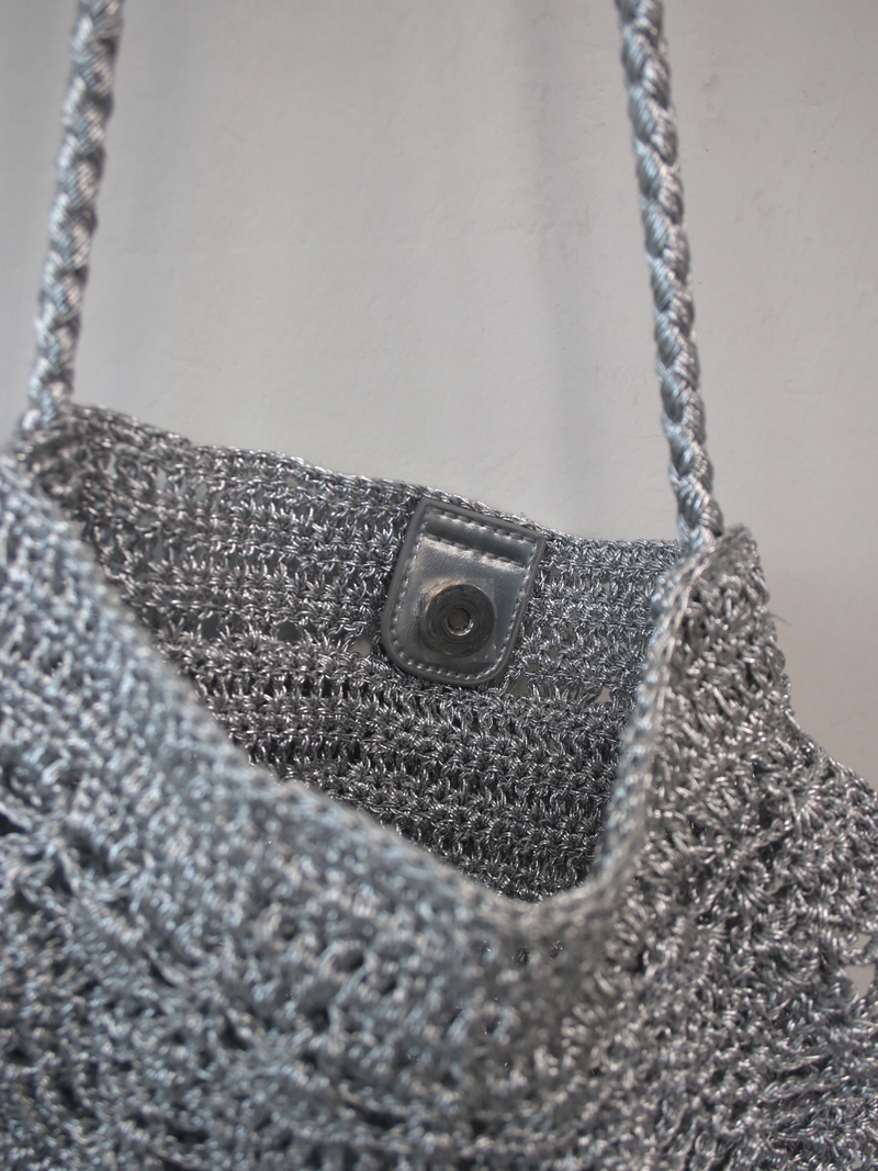 weaving silver frill bag