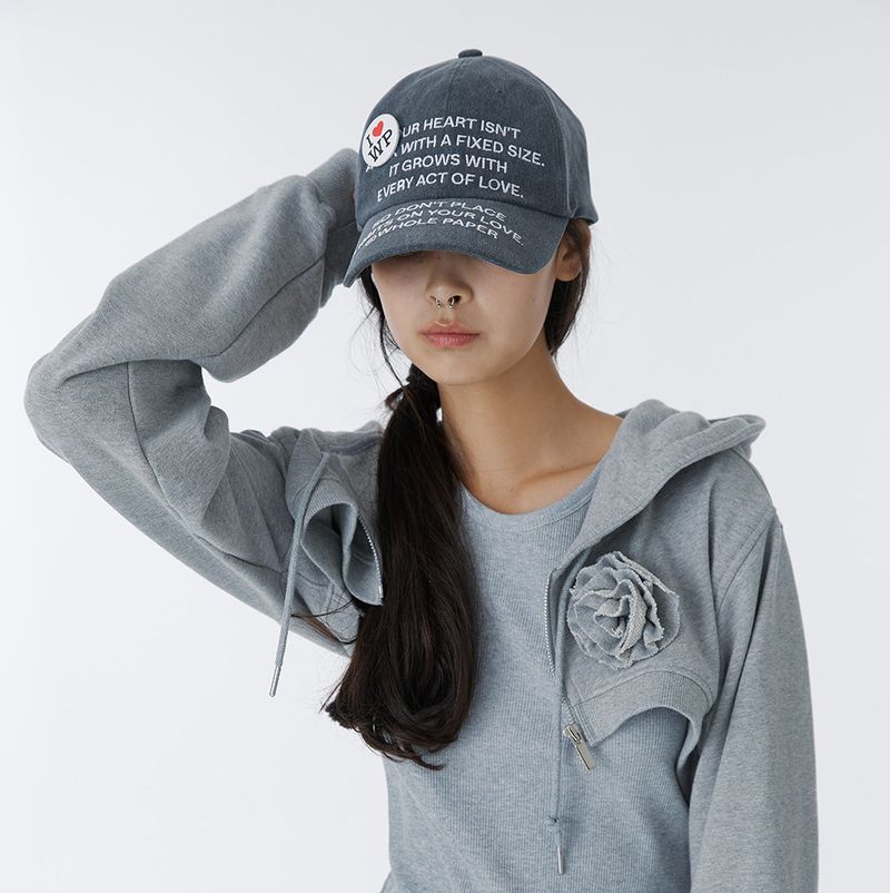 TEXT BALL CAP (CHARCOAL)