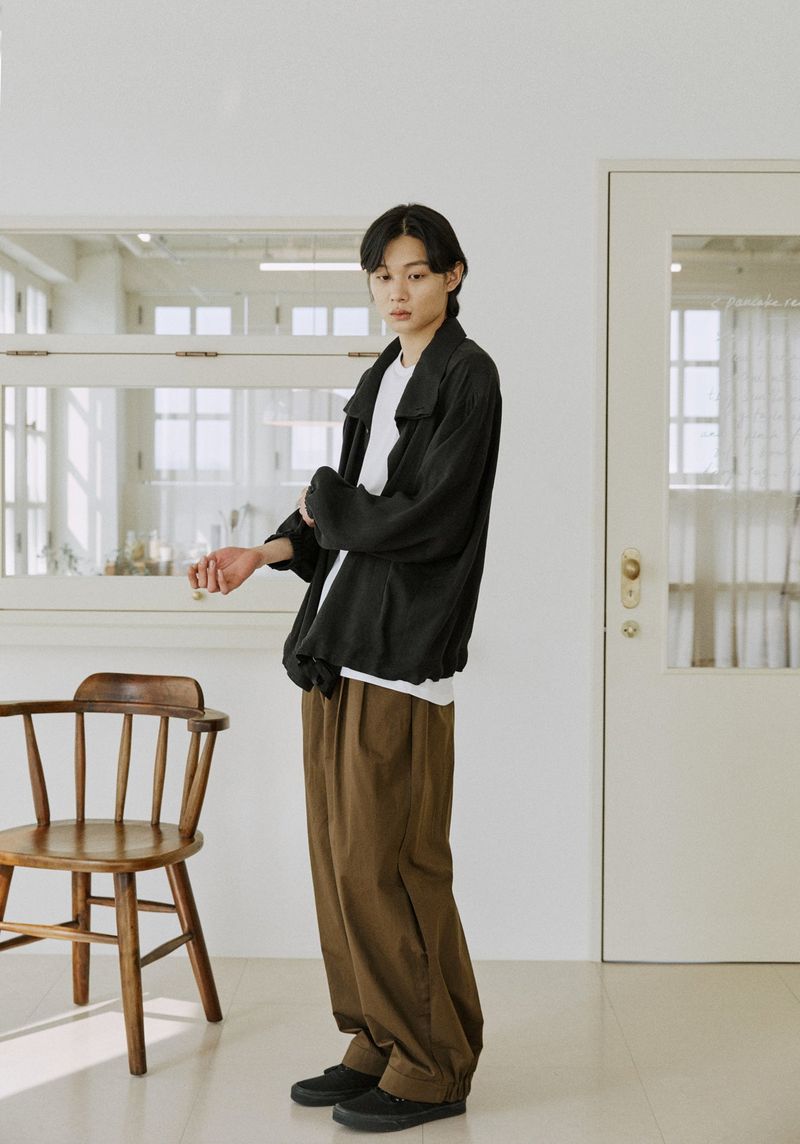 unisex side balloon pants brown