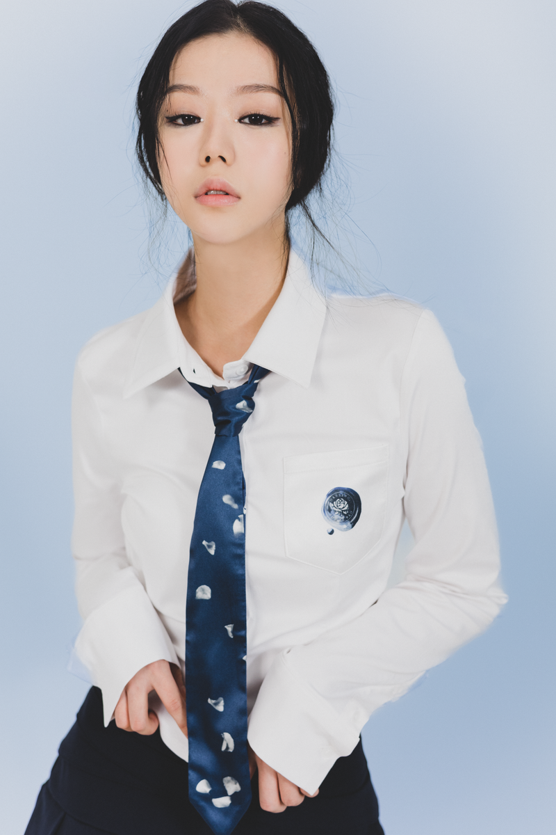 ROSE SYMBOL CROP SHIRT #NAVY