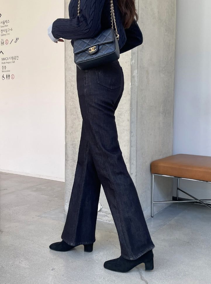 Corgette Brushed Span Bootcut Denim Pants