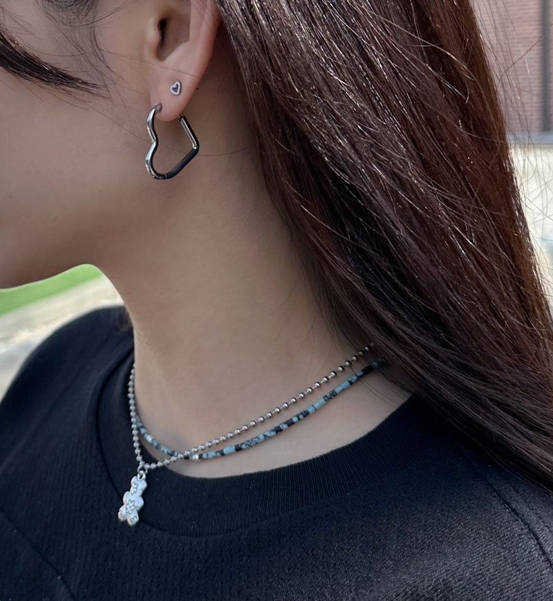 ハートシェイプリングピアス