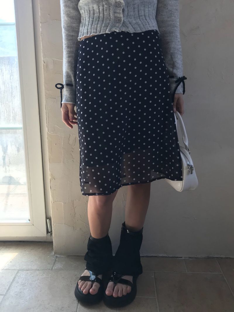 Misty Sheer Dot See-through Mini Skirt