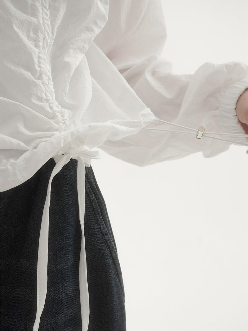Crinkle shirring ribbon windbreaker -2C