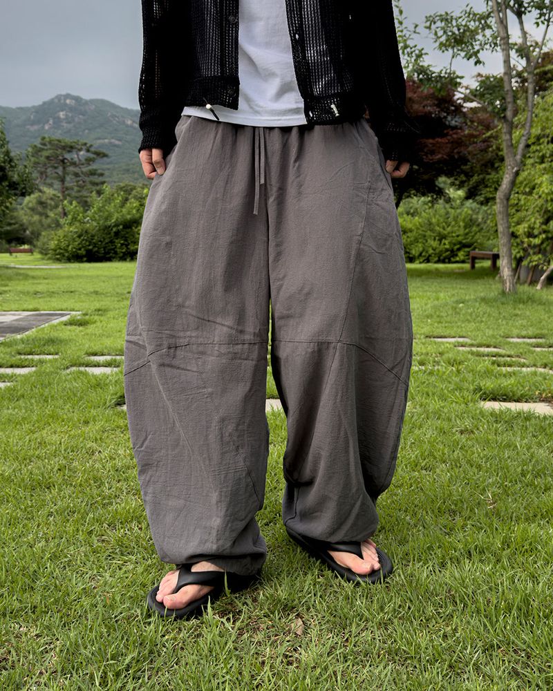 Beo Curved Linen Balloon Pants
