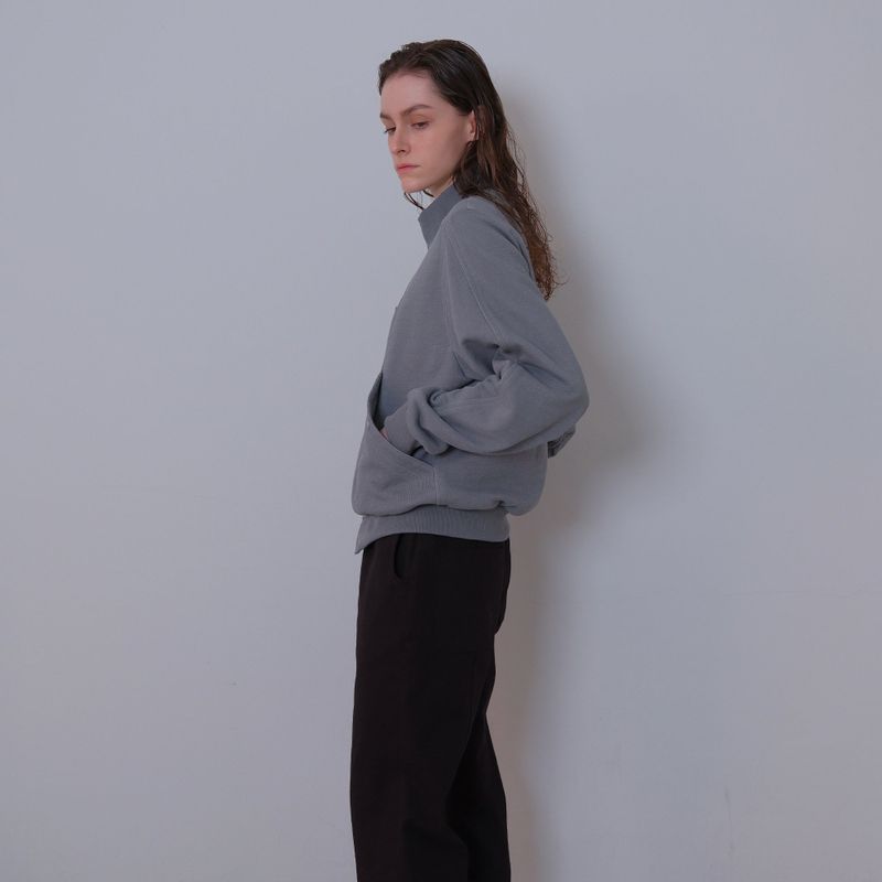 Gray Butterfly Pigment Jersey Zip-up