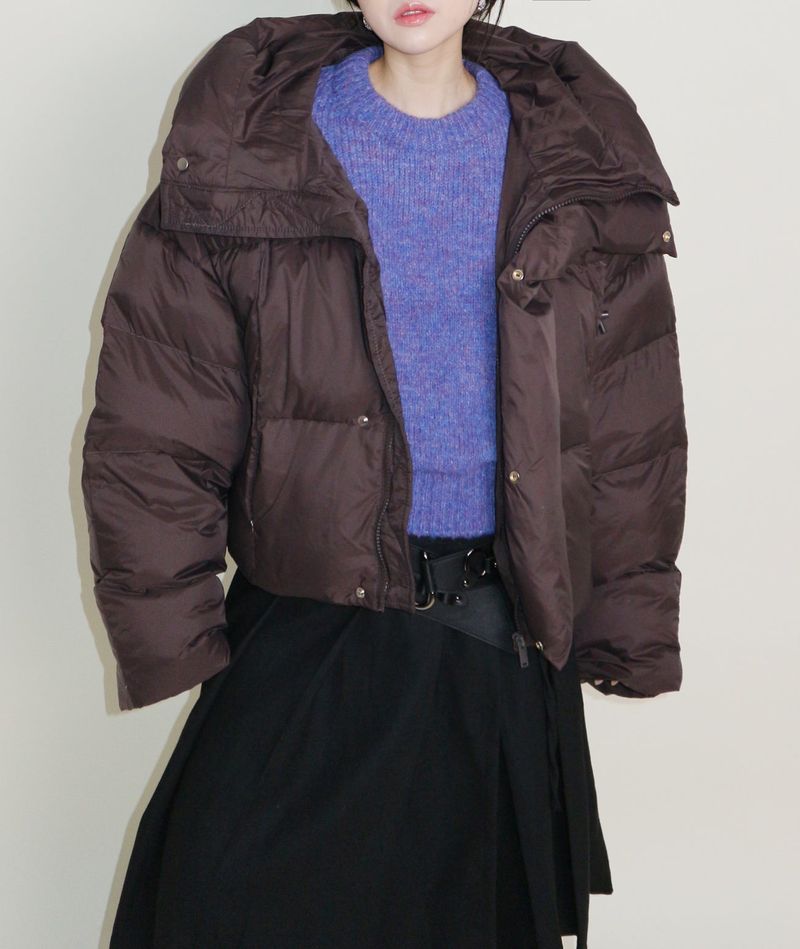 Out String Winter High-Neck Duck-Down Padded Jacket (Light Padded)