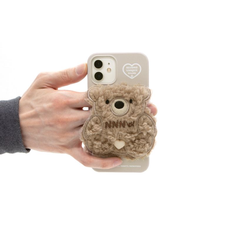SUN CASE PATCH FLEECE BEAR MOCHA CREAM