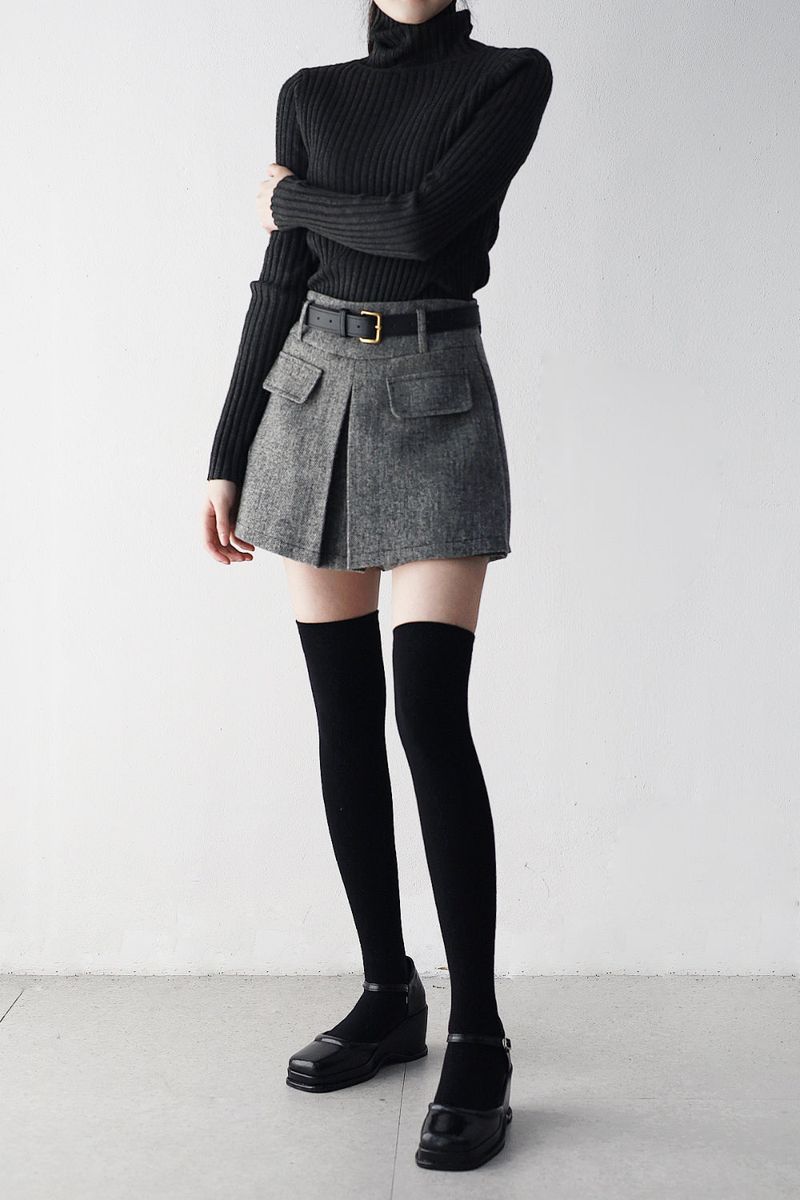 Tully Wool Blend Shorts (Belt Set)