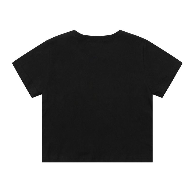 Cat Save The World Crop T (Black, White)
