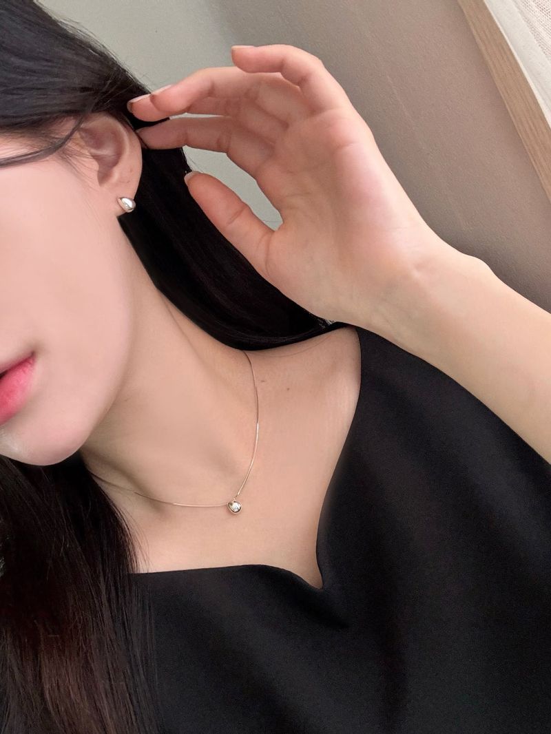 [Silver 925] bold water drop earrings necklace set