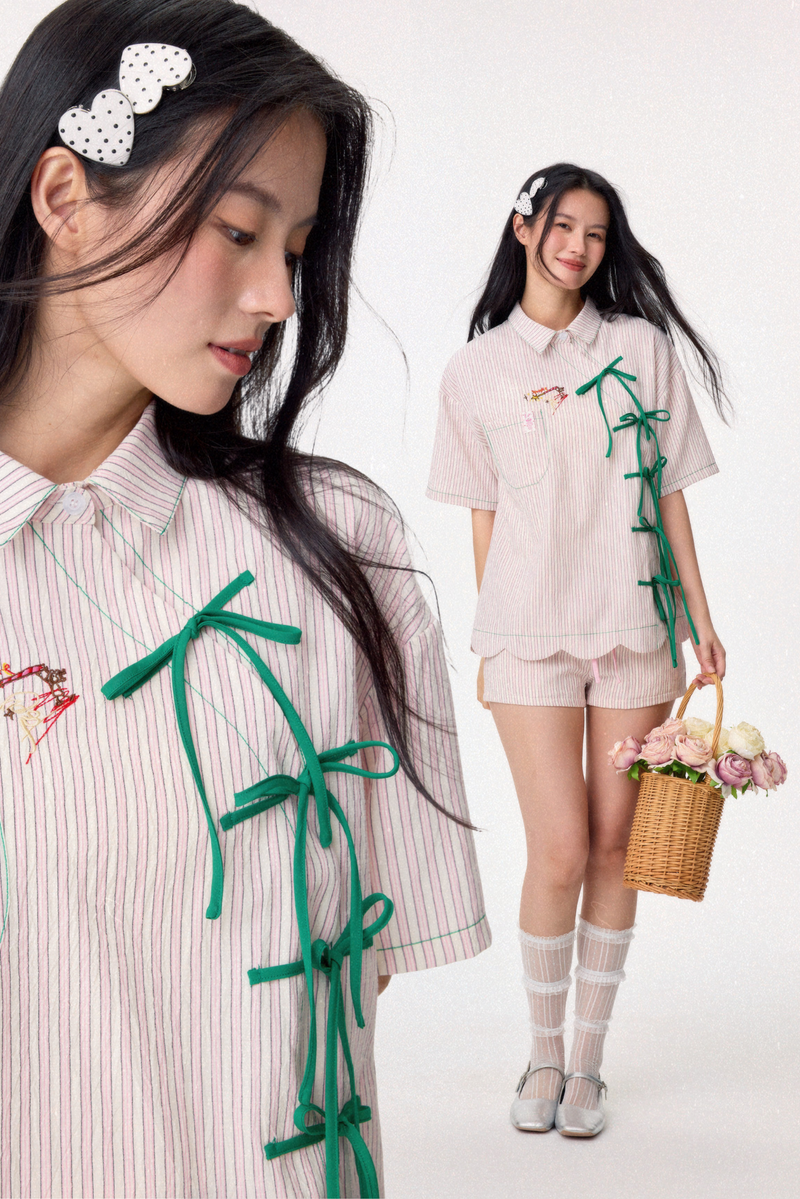 RedBean（レッドビーン）の「Dear Days Petal Boxy Shirt (Pink)（Tops）」