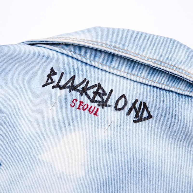 BBD Utopia Bleached Custom Raglan Denim Jacket (Blue)