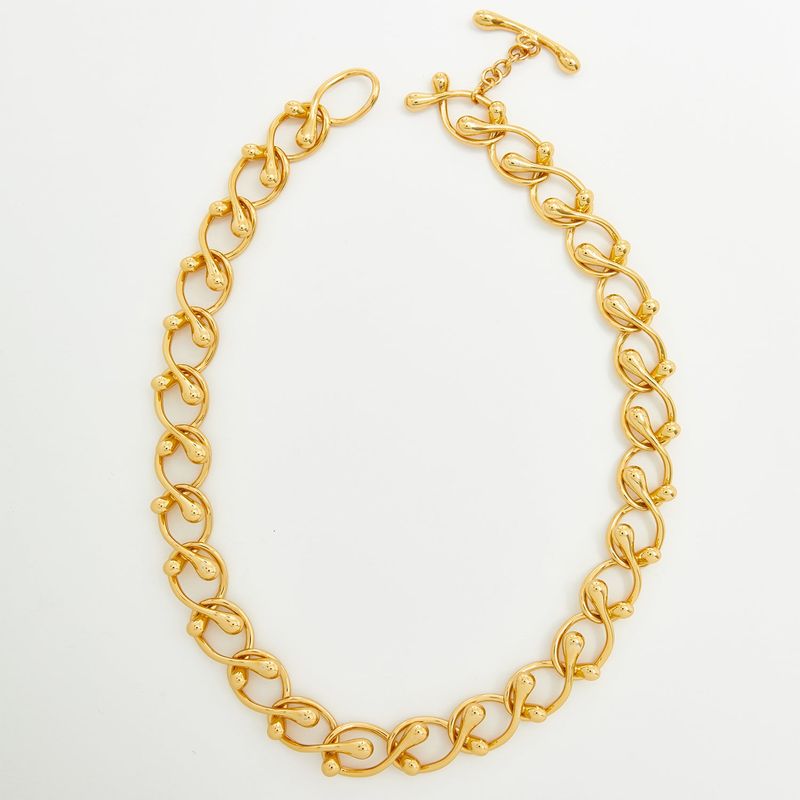 Tear Drop Chian Necklace_Gold