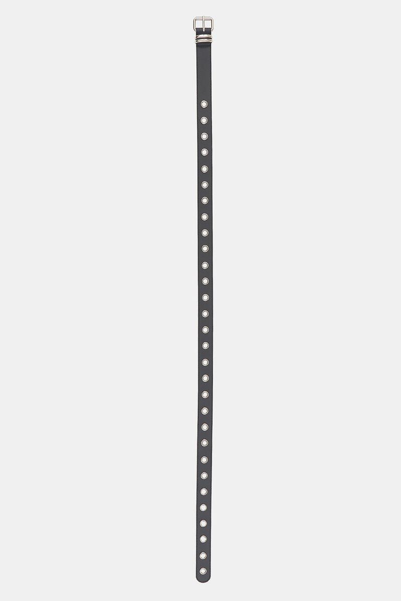 Common big eyelet leather belt