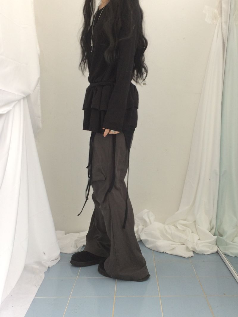 side strap frill dress