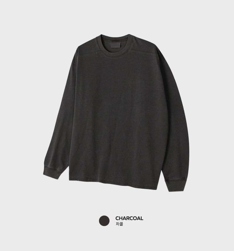 Look Rogane Supima Cut Pigment Washed Long Sleeve T-Shirt