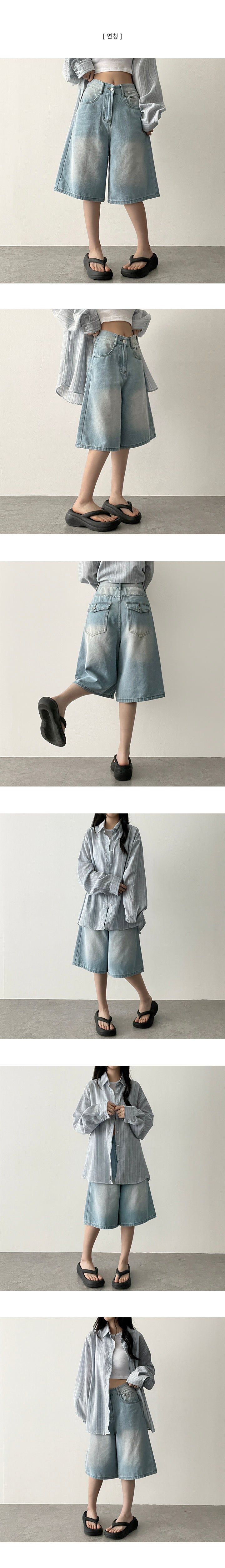 Tee-ho Washing Back Pocket Denim Bermuda Shorts