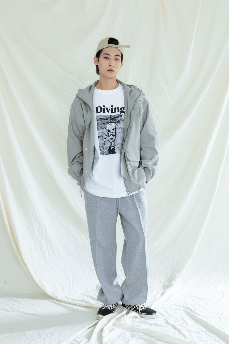 FRONT SEAM 2WAY WIDE SWEAT PANTS GREY