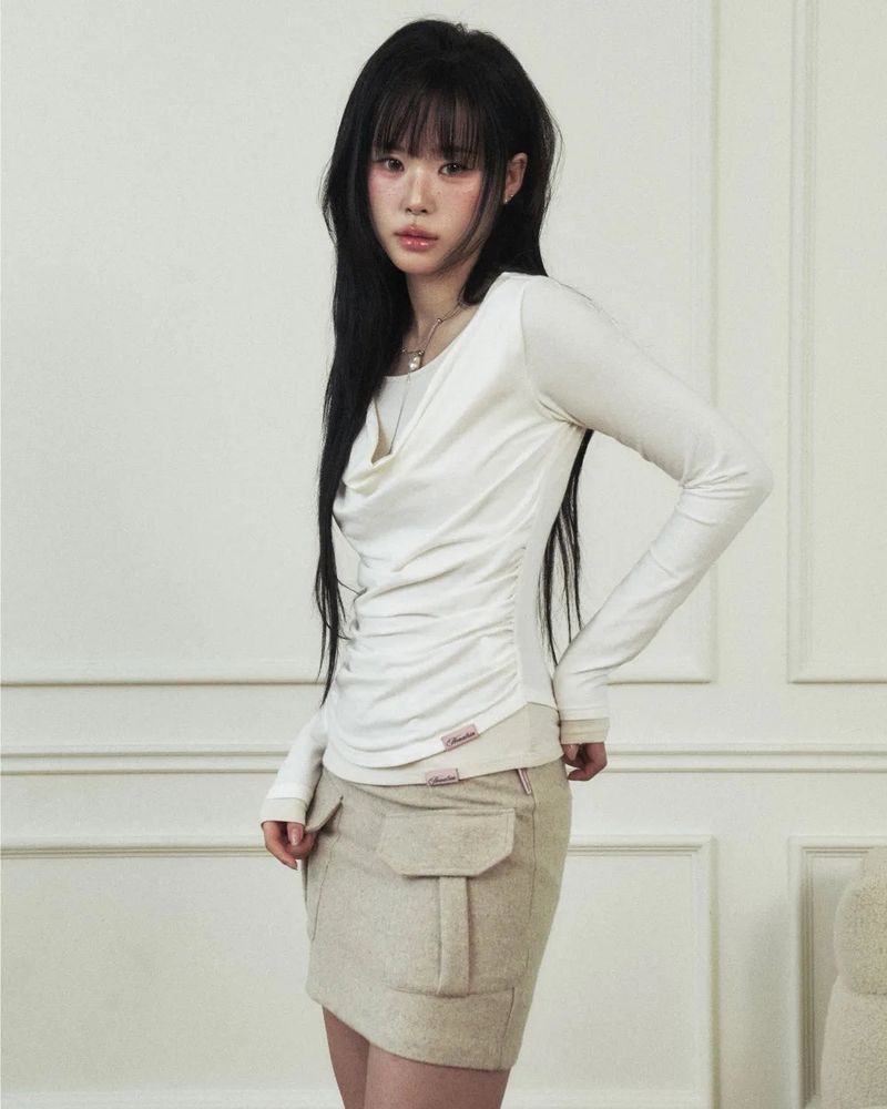 Mellow Pocket Wool Mini Skirt