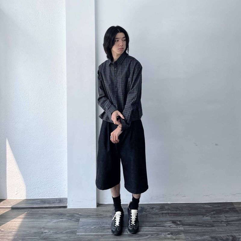 Relaxed Pocketless Check Shirt