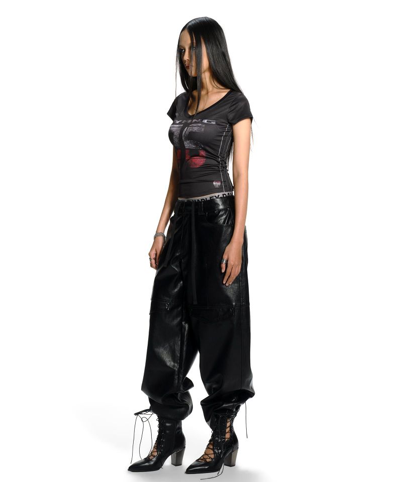 RACING UNIFORM PRINT CAP SLEEVE TOP
