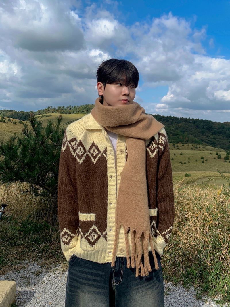 WHAT A LOOK（ワット ア ルック）の「Mer Nordic Collar Knit Cardigan（Tops）」
